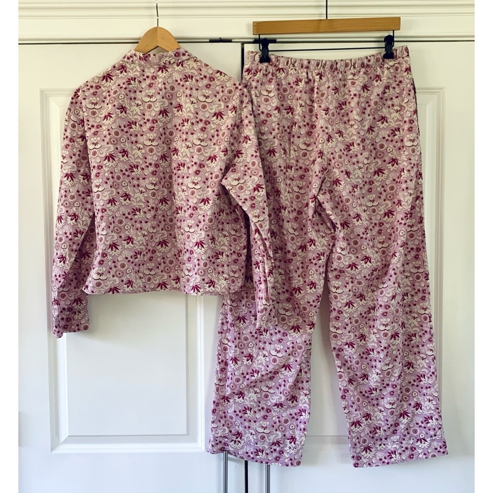 For Days Pajama Set Organic Cotton Poplin Printed Long Sleeve Top Pants Size XL - Picture 4 of 8